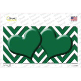 Green Chevron Hearts Novelty Sticker Decal