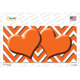 Orange Chevron Hearts Novelty Sticker Decal
