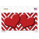 Red Chevron Hearts Novelty Sticker Decal