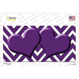 Purple Chevron Hearts Novelty Sticker Decal