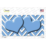 Light Blue Chevron Hearts Novelty Sticker Decal