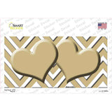 Gold Chevron Hearts Novelty Sticker Decal