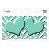 Mint Chevron Hearts Novelty Sticker Decal