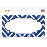 Blue White Chevron Center Scallop Novelty Sticker Decal