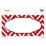 Red White Chevron Center Scallop Novelty Sticker Decal