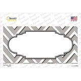 Grey White Chevron Center Scallop Novelty Sticker Decal