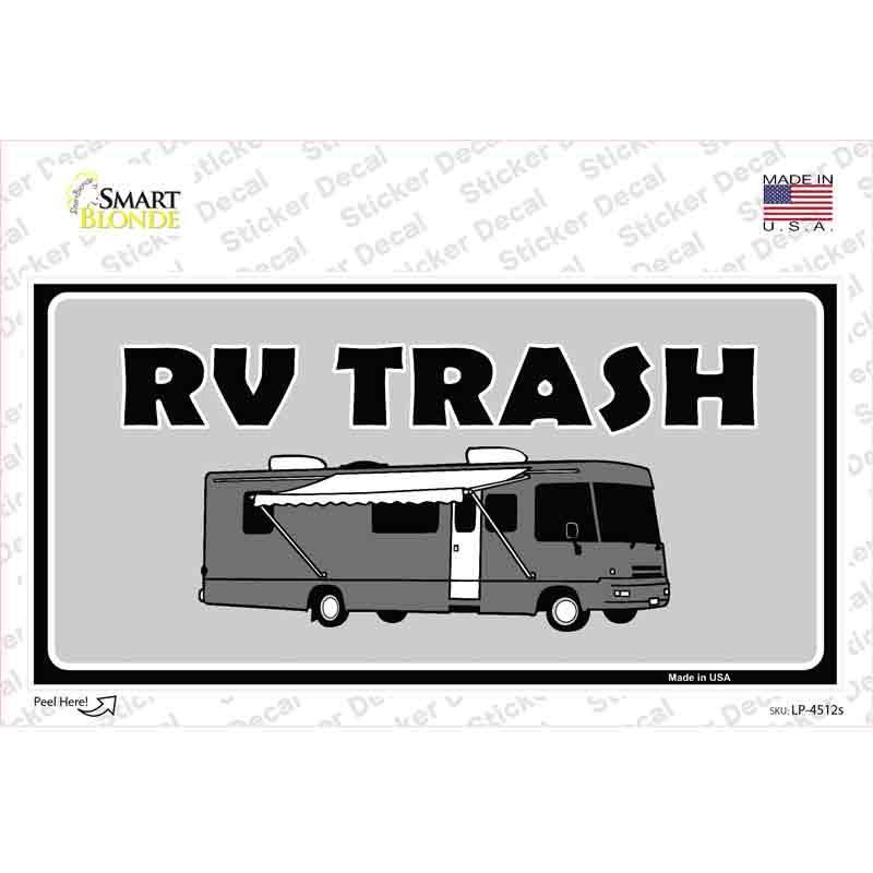 RV Trash Aluminum Automotive Novelty Sticker Decal