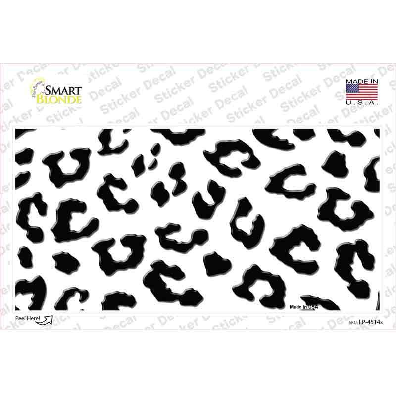 White Black Cheetah Novelty Sticker Decal
