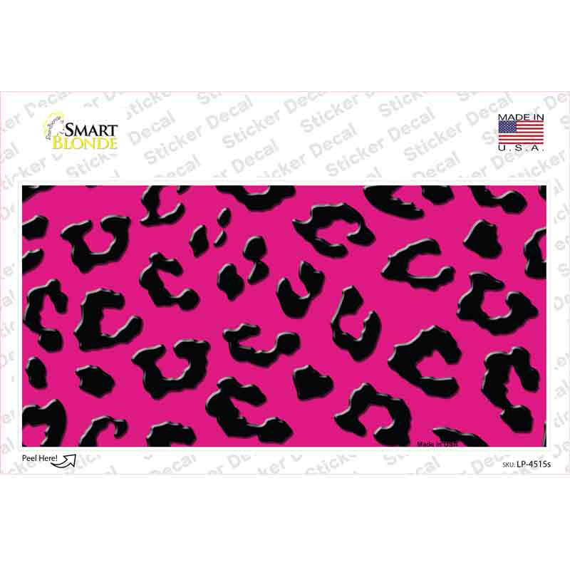 Pink Black Cheetah Novelty Sticker Decal