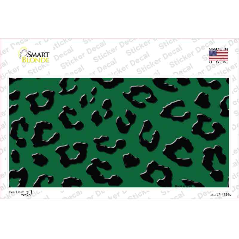 Green Black Cheetah Novelty Sticker Decal