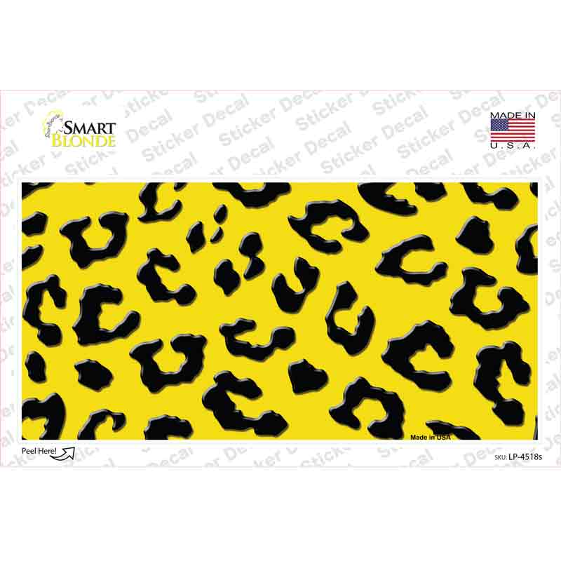 Yellow Black Cheetah Novelty Sticker Decal