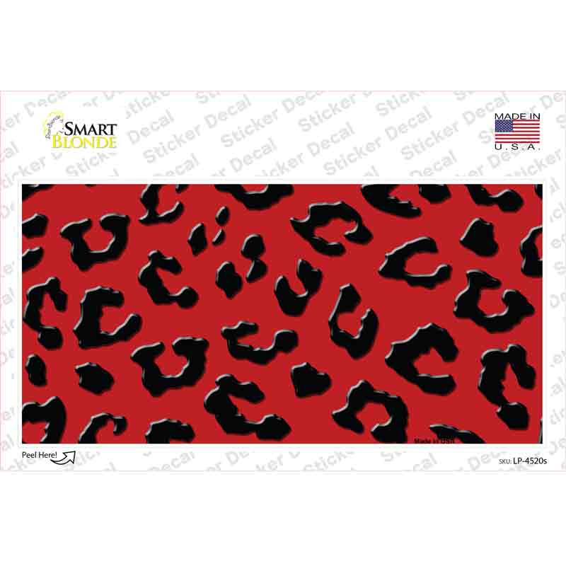 Red Black Cheetah Novelty Sticker Decal