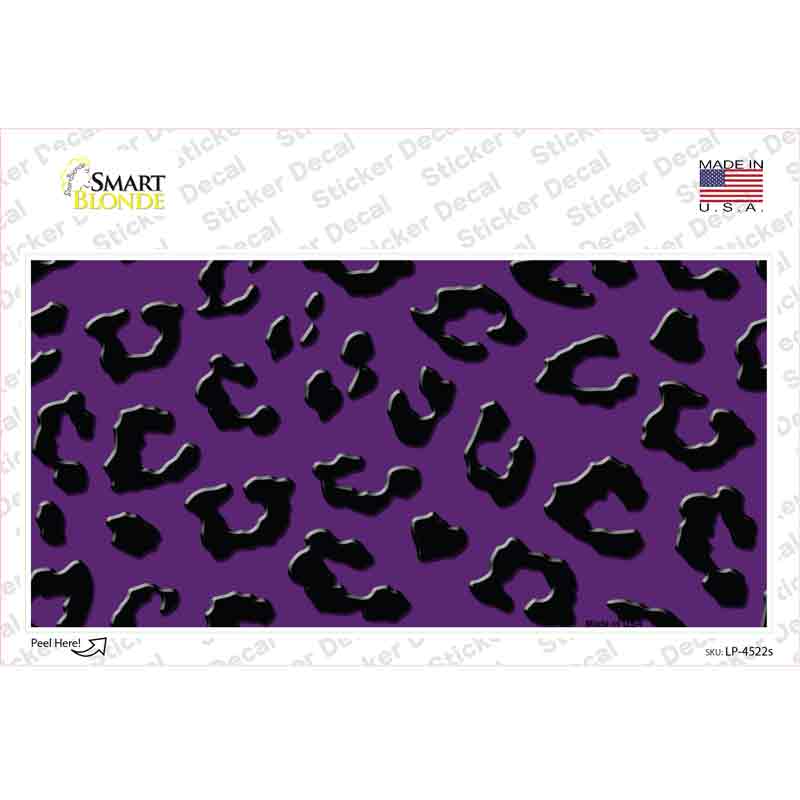 Purple Black Cheetah Novelty Sticker Decal