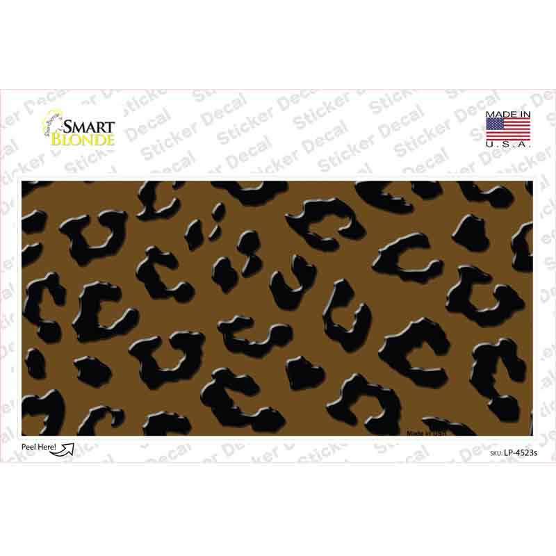 Brown Black Cheetah Novelty Sticker Decal