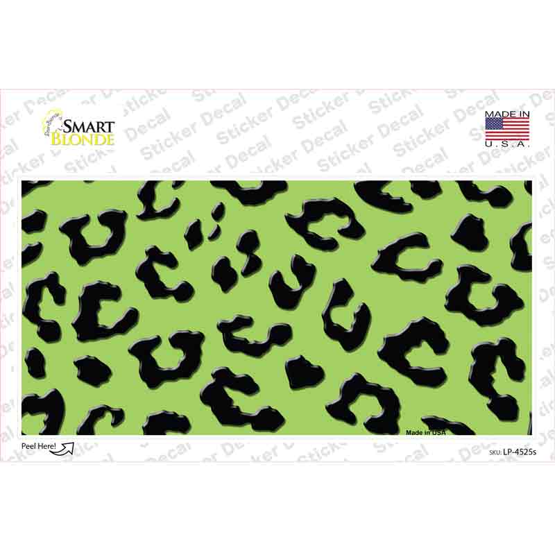 Lime Green Black Cheetah Novelty Sticker Decal
