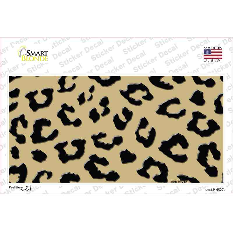 Gold Black Cheetah Novelty Sticker Decal