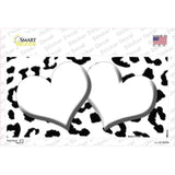White Black Cheetah White Center Hearts Novelty Sticker Decal