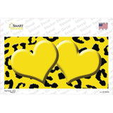 Yellow Black Cheetah Yellow Center Hearts Novelty Sticker Decal