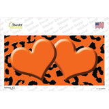 Orange Black Cheetah Orange Center Hearts Novelty Sticker Decal