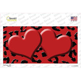 Red Black Cheetah Red Center Hearts Novelty Sticker Decal