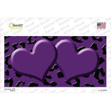 Purple Black Cheetah Purple Center Hearts Novelty Sticker Decal