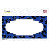 Blue Black Cheetah Scallop Novelty Sticker Decal