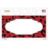 Red Black Cheetah Scallop Novelty Sticker Decal