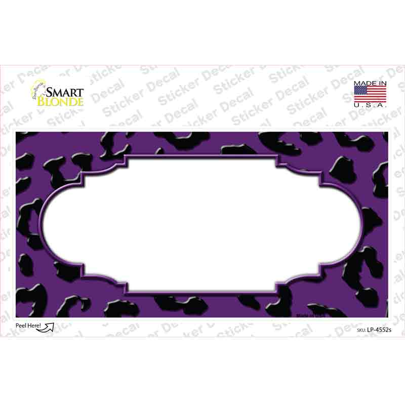 Purple Black Cheetah Scallop Novelty Sticker Decal