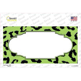 Lime Green Black Cheetah Scallop Novelty Sticker Decal