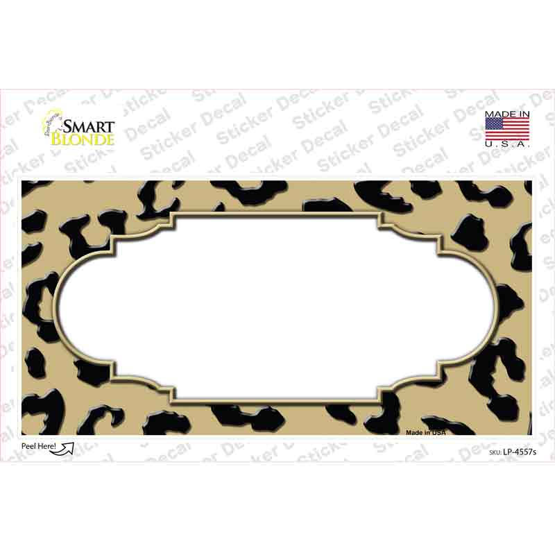 Gold Black Cheetah Scallop Novelty Sticker Decal