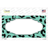Mint Black Cheetah Scallop Novelty Sticker Decal