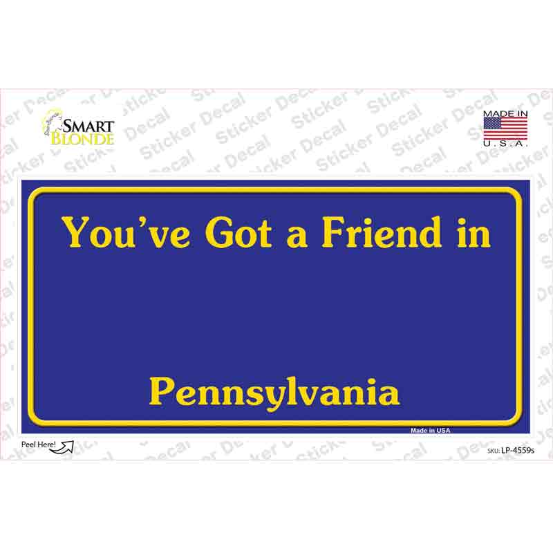Pennsylvania State Background Novelty Sticker Decal