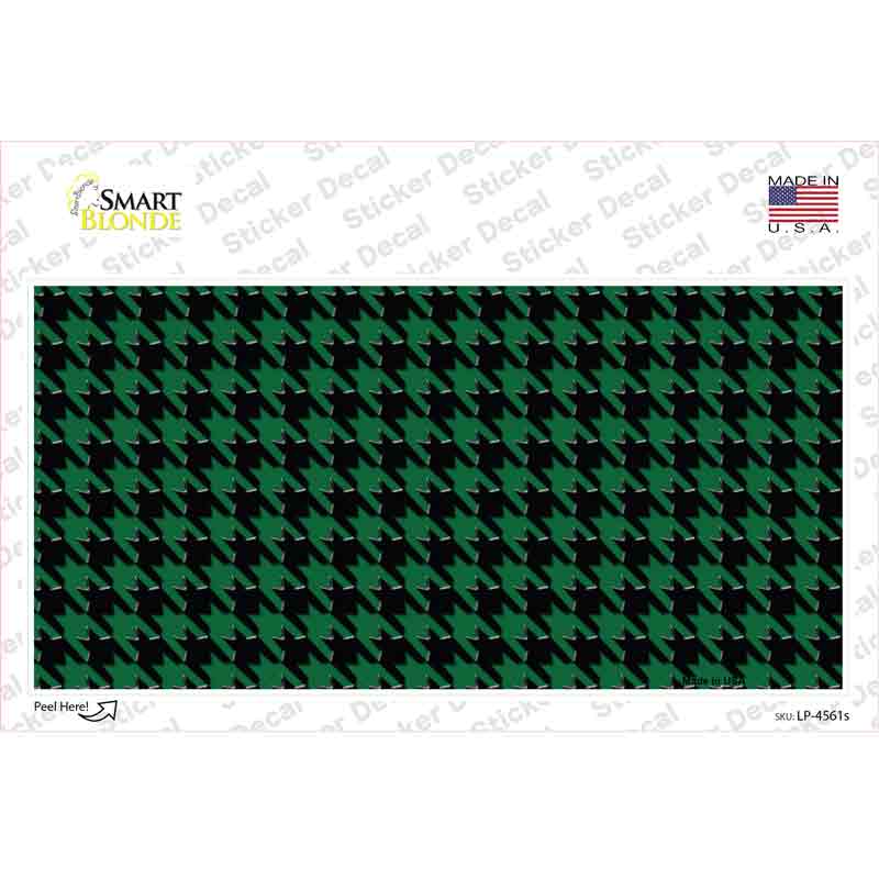 Green Black Houndstooth Novelty Sticker Decal