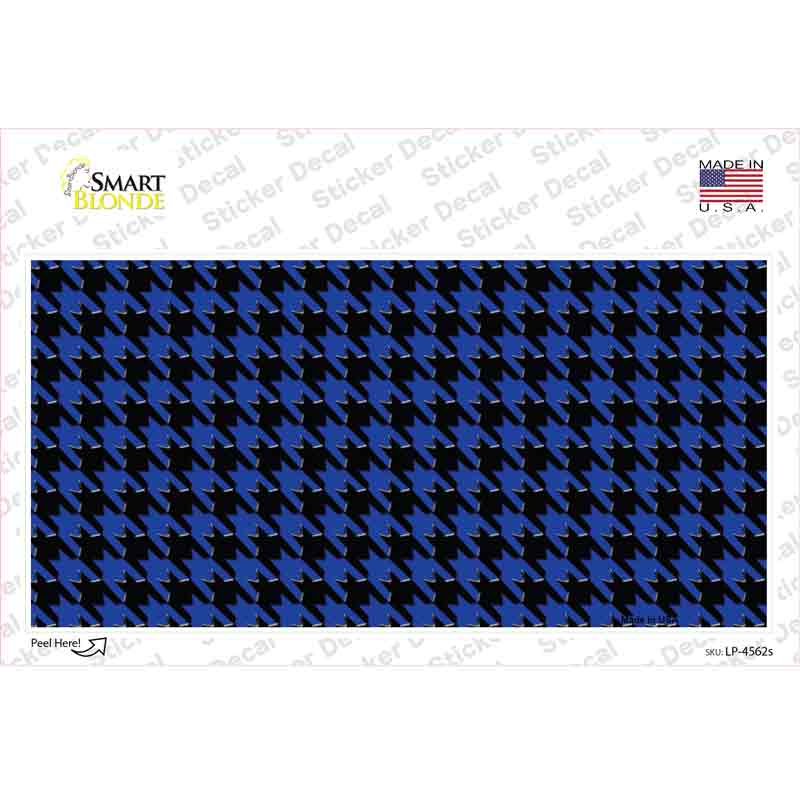 Blue Black Houndstooth Novelty Sticker Decal