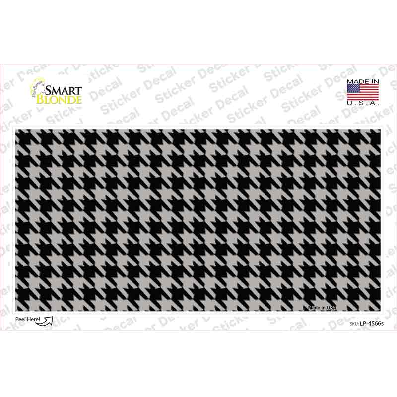 Grey Black Houndstooth Novelty Sticker Decal