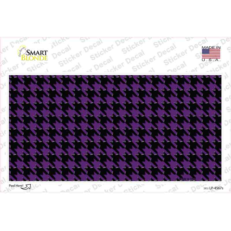 Purple Black Houndstooth Novelty Sticker Decal