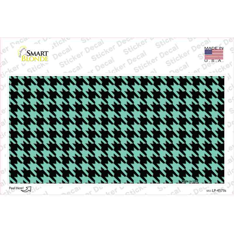 Mint Black Houndstooth Novelty Sticker Decal