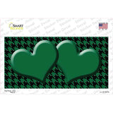 Green Black Houndstooth Green Center Hearts Novelty Sticker Decal