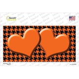 Orange Black Houndstooth Orange Center Hearts Novelty Sticker Decal