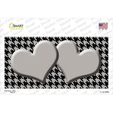 Grey Black Houndstooth Grey Center Hearts Novelty Sticker Decal