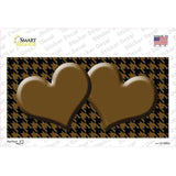 Brown Black Houndstooth Brown Center Hearts Novelty Sticker Decal