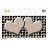 Tan Black Houndstooth Tan Center Hearts Novelty Sticker Decal