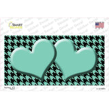 Mint Black Houndstooth Mint Center Hearts Novelty Sticker Decal