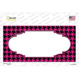 Pink Black Houndstooth Scallop Center Novelty Sticker Decal