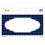 Blue Black Houndstooth Scallop Center Novelty Sticker Decal