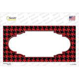 Red Black Houndstooth Scallop Center Novelty Sticker Decal