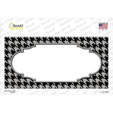 Grey Black Houndstooth Scallop Center Novelty Sticker Decal