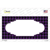 Purple Black Houndstooth Scallop Center Novelty Sticker Decal