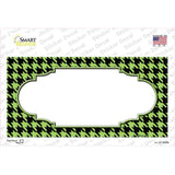 Lime Green Black Houndstooth Scallop Center Novelty Sticker Decal