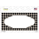 Tan Black Houndstooth Scallop Center Novelty Sticker Decal